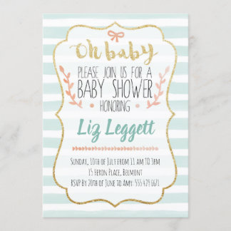 Einladung zur neutralen Babydusche