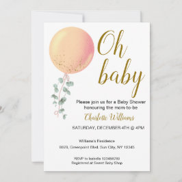 Einladung zur neutralen Babydusche