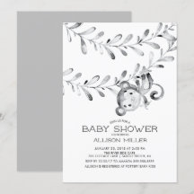 Einladung zur neutralen Babydusche des wilden Affe