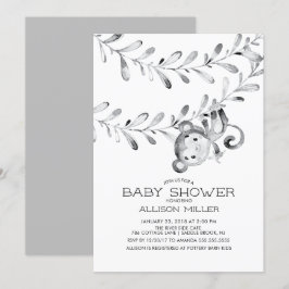 Einladung zur neutralen Babydusche des wilden Affe