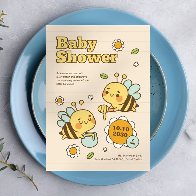 Einladung zur niedlichen Honey Bee Baby Dusche (Von Creator hochgeladen)