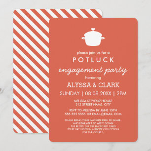 Einladung zur niedlichen Potluck-Engagement-Partei