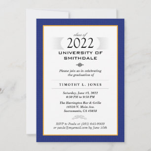 Einladung zur offiziellen Navy Blue & Gold Graduat