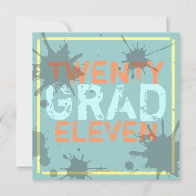 Einladung zur Party Grunge Graduation Party (Vorderseite)