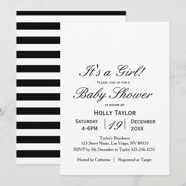 Einladung zur personalisierten Babydusche (Vorne/Hinten)