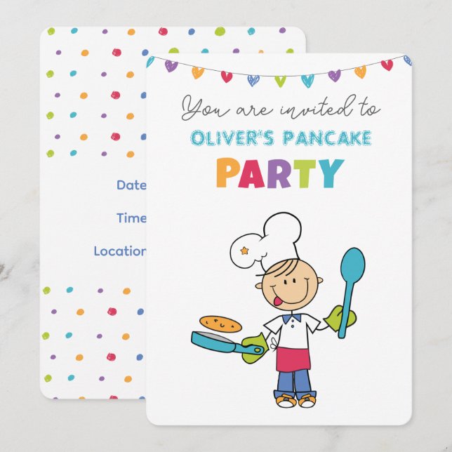 Einladung zur Pfannkuchenparty (Vorne/Hinten)