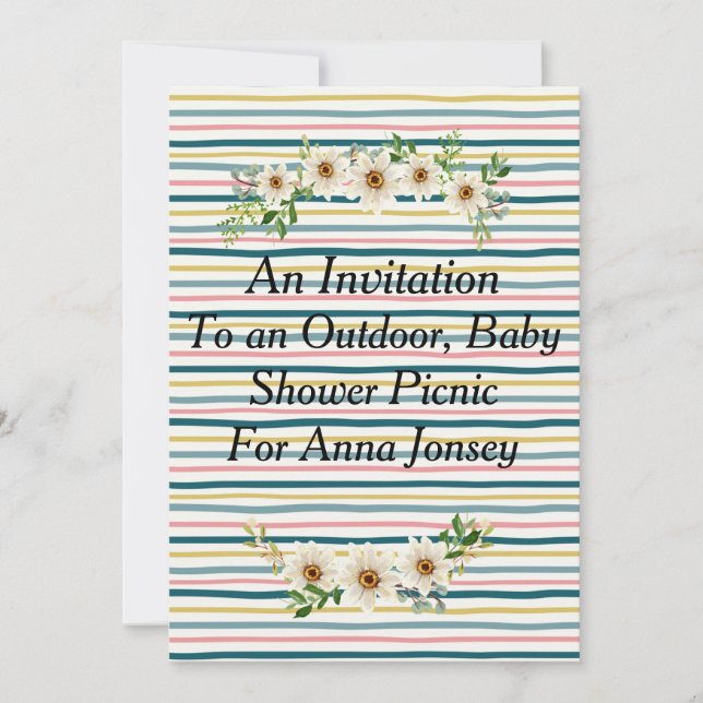 Einladung zur Picnic Baby-Dusche (Vorderseite)