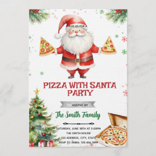 Einladung zur Pizza-Party mit dem Weihnachtsmann