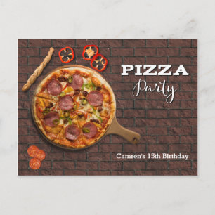 Einladung zur Pizza-Party zum Anpassen Postkarte
