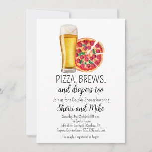 Einladung zur Pizza- und Beer-Baby-Dusche
