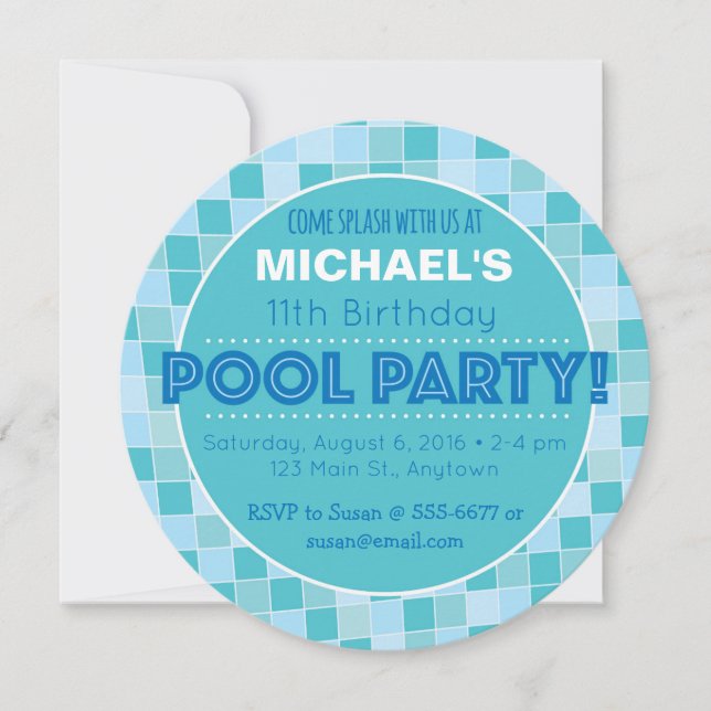 Einladung zur Poolparty (Vorderseite)