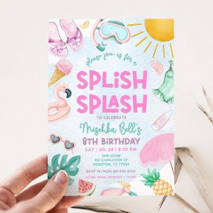 Einladung zur Poolparty zum Geburtstag eines Mädch