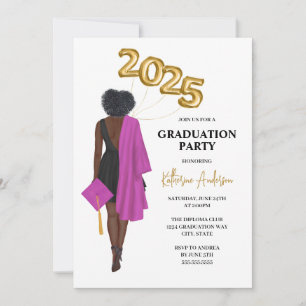 Einladung zur Portrait Graduation Party bei Frauen