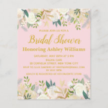 Einladung zur preiswerten Blush Pink & Gold Bridal
