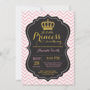 Einladung zur Prinzessin-Baby-Party in Rosa und Go