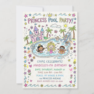 Einladung zur Prinzessinnen-Poolparty