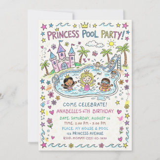 Einladung zur Prinzessinnen-Poolparty