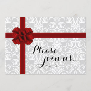 Einladung zur Red Gift Bow Holiday Party