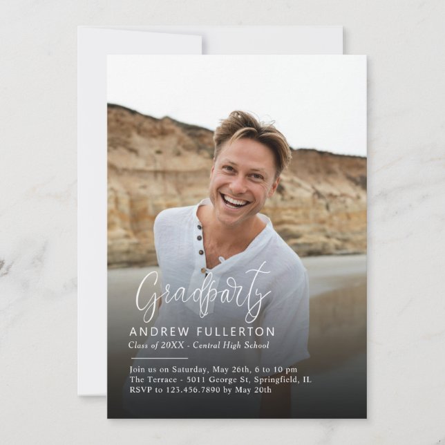 Einladung zur reibungslosen Note Graduation Party (Vorderseite)