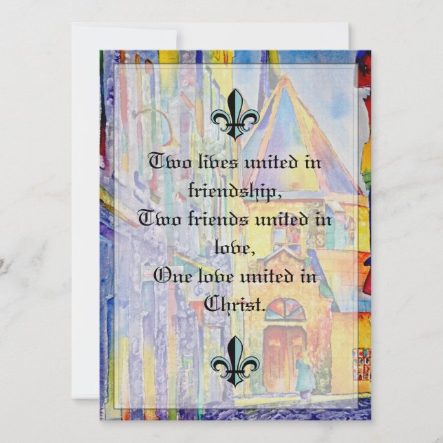 Einladung zur religiösen Hochzeit (Vorderseite)