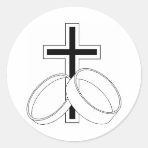 Einladung zur religiösen Hochzeit Runder Aufkleber