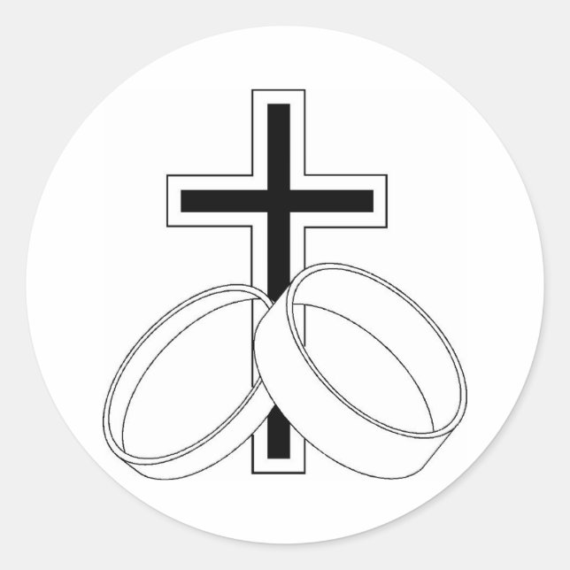 Einladung zur religiösen Hochzeit Runder Aufkleber (Vorderseite)