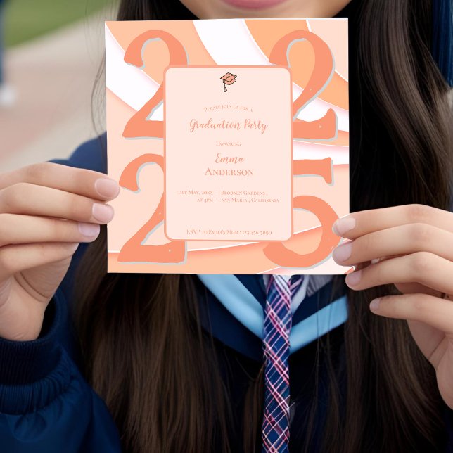 Einladung zur Retro Style Class of 2025 Graduation (Retro Style Class of 2025 Graduation Party Invite)