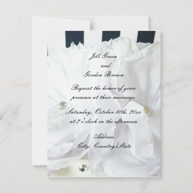 Einladung zur romantischen Hochzeit der Weißen Flo (Vorderseite)