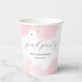 Einladung zur rosa Elegance Graduation Party Pappbecher