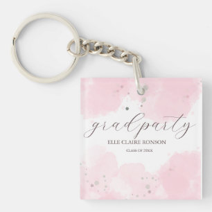 Einladung zur rosa Elegance Graduation Party Schlüsselanhänger