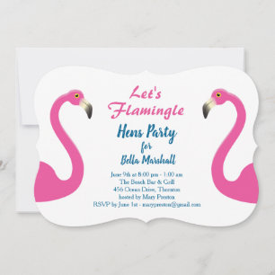 Einladung zur rosa Flamingo-Hühner-Party