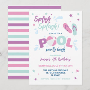 Einladung zur rosa Poolparty