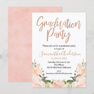 Einladung zur Rose Gold Graduation Party