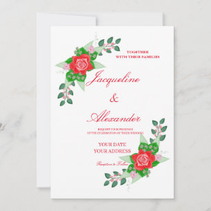 Einladung zur rote Rose Simple Wedding Theme
