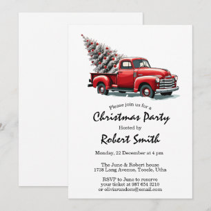 Einladung zur Roter LKW-Weihnachtsbaum-Party