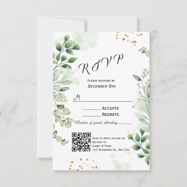 Einladung zur RSVP Card für moderne Grünanlagen (Vorderseite)