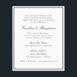Einladung zur RSVP-Einladung zur öffentlichen Auss<br><div class="desc">Formal klassisches klassisches Skript Elegante Einladung Hochzeit mit schmalen schwarzen Grenzen und Online-UAWG Details</div>
