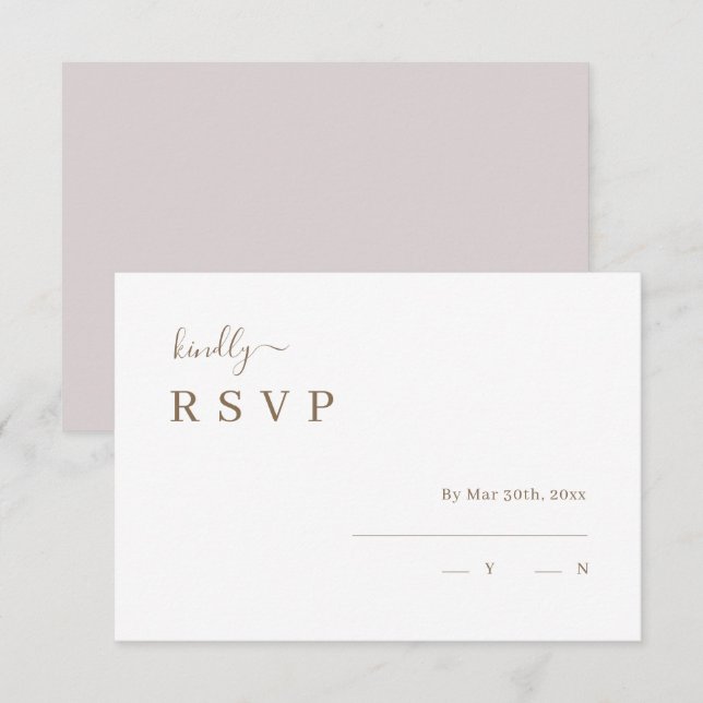 Einladung zur RSVP-Hochzeit mit Minimalistischem W (Vorne/Hinten)