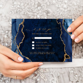 Einladung zur RSVP-Hochzeit von Marmor und Gold Ag