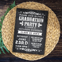 Einladung zur Rustikal Slate Graduation Party