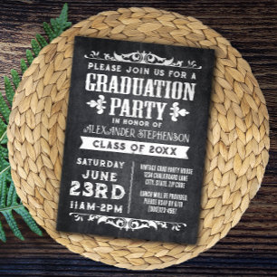 Einladung zur Rustikal Slate Graduation Party