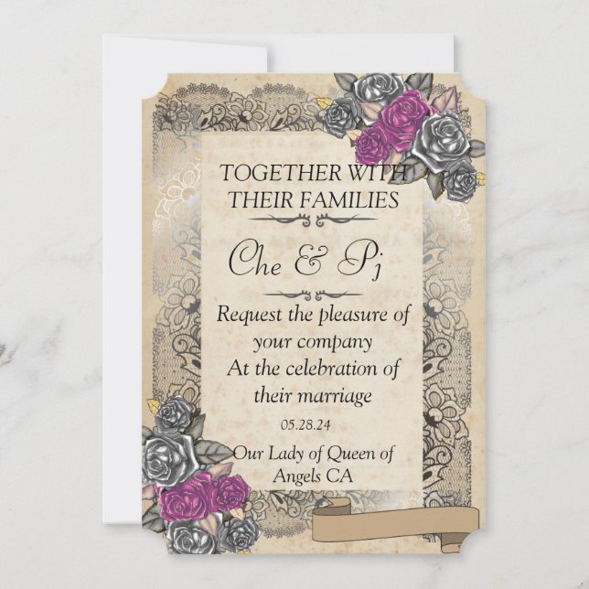 Einladung zur rustikalen Hochzeitkarte (Vorderseite)