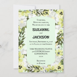 Einladung zur rustikalen neutralen Blütenhochzeit