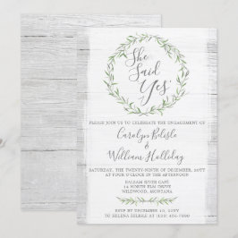 Einladung zur Rustikalen Wood & Wreath-Engagement-