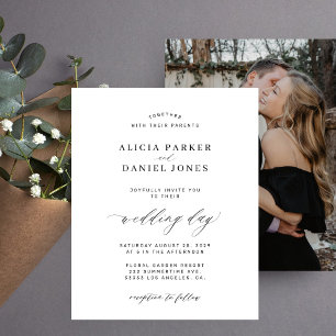 Einladung zur Schwarz-Weiß-Foto-Hochzeit