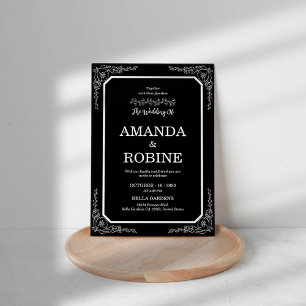 Einladung zur Schwarz-Weiß-Hochzeit