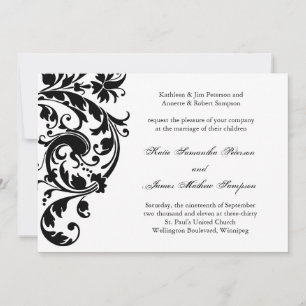 Einladung zur Schwarz-Weiß-Hochzeit