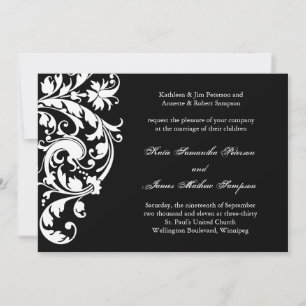 Einladung zur Schwarz-Weiß-Hochzeit