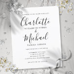 Einladung zur Schwarz-Weiß-Script-Hochzeit<br><div class="desc">Diese elegante Schwarz-Weiß-Hochzeitseinladung mit ihren charakteristischen Stilnamen kann mit Ihren Informationen in schicker Schrift personalisiert werden. Entwickelt von Thisisnotme©</div>