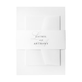 Einladung zur Schwarz-weißen Monogramm-Hochzeit Einladungsbanderole